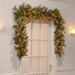 Gistuch guirlande de nol lumineuse, guirlande sapin artificiel 270cm 50 boules led baies rouges pommes ...