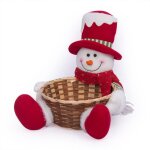 Gistuch - panier de nol avec peluche pre nol bonhomme de neige lan pour bonbons biscuits friandises, ...