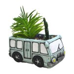Pot de fleur de voiture r�tro mini pot de jardini�re succulente vert rose avec d�coration de jardin � ...