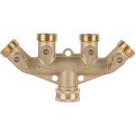 Rpartiteur de tuyau d'arrosage  4 voies en laiton g3 / 4, adaptateur de tuyau  bille, connecteur de ...