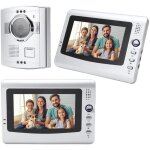 Gistuch - systme d'interphone vido filaire avec double cran lcd 7 pouces, systme de visiophone avec camra, ...