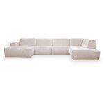 Mobilier deco - giulia - canapé panoramique en tissu beige - angle droit Mobilier deco - giulia - canapé panoramique en tissu beige - angle droit