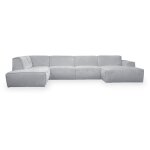 Giulia - canapé panoramique en tissu gris - angle gauche Giulia - canapé panoramique en tissu gris - angle gauche