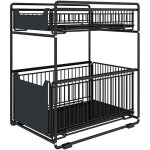 Glit rangement sous �vier � 2 niveaux, organisateur de cuisine avec tiroirs coulissants, panier coulissan ...