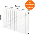 Global radiatori - radiateur aluminium horizontal h. 69 x 96 cm vip 600 deville 1716 w
