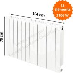 Global radiatori - radiateur aluminium horizontal h. 79 x 104 cm vip 700 deville 2106 w