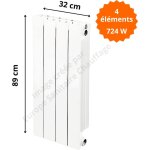 Global radiatori - radiateur aluminium vertical h. 89 x 32 cm vip 800 deville 724 w