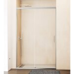 Gme - paroi de douche fixe + coulissant 135 - 140 cm. modle: basica nickel
