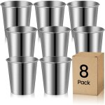 Gobelets en acier inoxydable 260 ml, 8 pi�ces tasses gobelet bi�re empilables et portables verre � shoot, ...