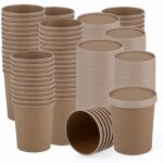 Gobelet alimentaire avec couvercle, gobelet  soupe, compostable, jetable, emballage  emporter, cologique, ...