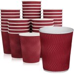 Gobelets � caf� 35 cl - paquet de 50, gobelets jetables, gobelets en carton ondul� 35 cl, gobelets � ...