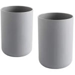 Gobelets � dents 2 pi�ces, porte - brosses � dents de salle de bain, tasse, plastique coupe 300ml (gris ...