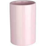 Gobelet salle de bain, porte brosse � dent polaris, c�ramique, �7, 5 x 11 cm pastel rose