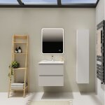 Godart - meuble salle de bain 60 cm - plan vasque céramique - blanc mat - a suspendre - karaib 2 Godart - meuble salle de bain 60 cm - plan vasque céramique - blanc mat - a suspendre - karaib 2