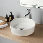 Godart - vasque  poser reliefs anela  36cm blanche