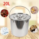 Gojoy - 20l seau en acier inoxydable seau alimentaire seau industriel seau de cuisine + couvercle