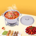 Gojoy - 5l acier inoxydable r�chaud chauffe - plat soupe pot rond avec couvercle argent 42 x 32cm