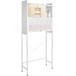 Armoire haute pour machine � laver meuble rangement wc avec �tag�re int�rieure de bain avec placard salle ...