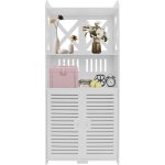 Gojoy - armoire de salle de bain, meuble de rangement autoportant, armoire de rangement blanche, pour ...
