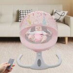 Balancelle bebe electrique, transat bebe scuris avec harnais 3 points, pour bb 0 - 18 kg, pliable, ...