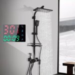 Colonne de douche thermostatique, panneau de douche douche  effet pluie ensemble de douche de massage ...