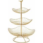 Gojoy - corbeille  fruits  3 tages en mtal pour fruits, pain, collations (dor)