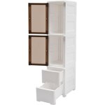 Petit meuble de rangement à 4 niveaux avec 2 tiroirs et 2 compartiments, armoire de salle de bain, Étagère ... Petit meuble de rangement à 4 niveaux avec 2 tiroirs et 2 compartiments, armoire de salle de bain, Étagère ...