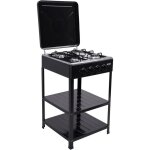 Gojoy ? r�chaud � gaz 4 flammes ? cuisini�re d'ext�rieur portable avec couvercle ? fer noir r�sistant ...