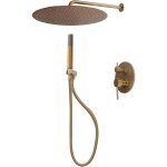 Syst�me de douche r�tro encastr� avec pommeau de douche, mitigeur de douche, douche � effet pluie, pommeau ...