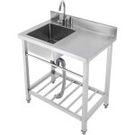 Vier de cuisine autoportant 80x55x84cm pour cuisine en plein air, restaurant commercial �vier, �vier ...