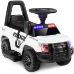 Goplus - golus voiture de police �lectrique pour enfants, voiture �lectrique � batterie de 6v avec m�gaphone, ...