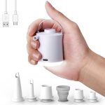 Gonfleur lectrique rechargeable, pompe  air portable avec lumire led, gonfleur / dgonfleur avec 5 ...