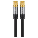 Goobay - c�ble d'antenne satellite (135 db), 4x blind�, plaqu� or, fiche f fiche f. longueur de c�ble ...