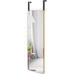 Goplus 2 en 1 miroir mural rectangulaire, grand miroir de porte suspendu, avec cadre en bambou de haute ...