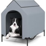2 en 1 niche surélevée pour chien, tente pour chien résistant aux intempéries avec fenêtres ventilées, ... 2 en 1 niche surélevée pour chien, tente pour chien résistant aux intempéries avec fenêtres ventilées, ...