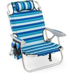 Goplus lot de 2 chaises de plage, chaise camping pliante avec dossier r�glable 5 positions, ultra leger, ...