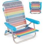 Goplus lot de 2 chaises de plage, chaise camping pliante avec dossier r�glable 5 positions, ultra leger, ...