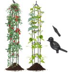 Goplus lot de 2 treillis ob�lisque de jardin 2m pour plantes grimpantes, support de plantes en m�tal ...