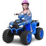 Goplus 24v voiture lectrique enfants 1 place, quad lectrique enfants lumires led, musique, radio, ...