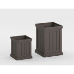 2pcs pot de fleur exterieur en plastique, cache pot plante dimension diffrent interieur carr avec trous ...