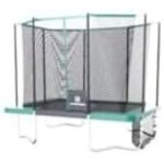 3 en 1 trampoline exterieur enfant rectangulaire, grand trampoline avec panier de basket, but de football, ...