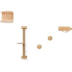 Goplus 4 - en - 1 arbre a chat murale, griffoir en sisal � 3 niveaux, hamac, poteaux � griffer et maison, ...