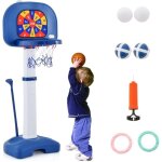 Goplus - 4 en 1 panier de basket pour enfants, centre d'activit�s sportives avec basketball, jeu de cible, ...