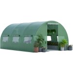 Goplus 4x3x2m serre de jardin, serres de jardin en acier galvanis� avec 8 fen�tres lat�rales et 2 portes, ...