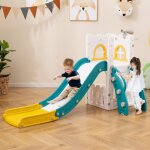 Goplus 6 en 1 toboggan interieur enfants avec panier de basketball, t�lescope, espaces de cachette et ...