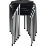 Lot de 6 tabourets empilables lgers sans dossier avec cadre en mtal / sige en plastique, tabourets ...