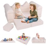 9pcs canap enfant convertible, canap de jeu modulaire avec housse en tissu sud, jeu en blocs de mousse, ...