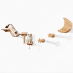 Goplus - arbre a chat mural avec hamac confortable, 2 griffoirs, 2 plateformes, un pont, 3 tapis et un ...