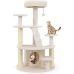 Goplus - arbre a chat  plusieurs niveaux, arbre  chat avec surface en peluche, niche confortable, poteau ...