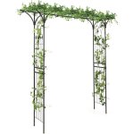 Goplus arche de jardin en fer forg� 205 cm, treillis pour diverses plantes grimpantes, arche de d�coration ...